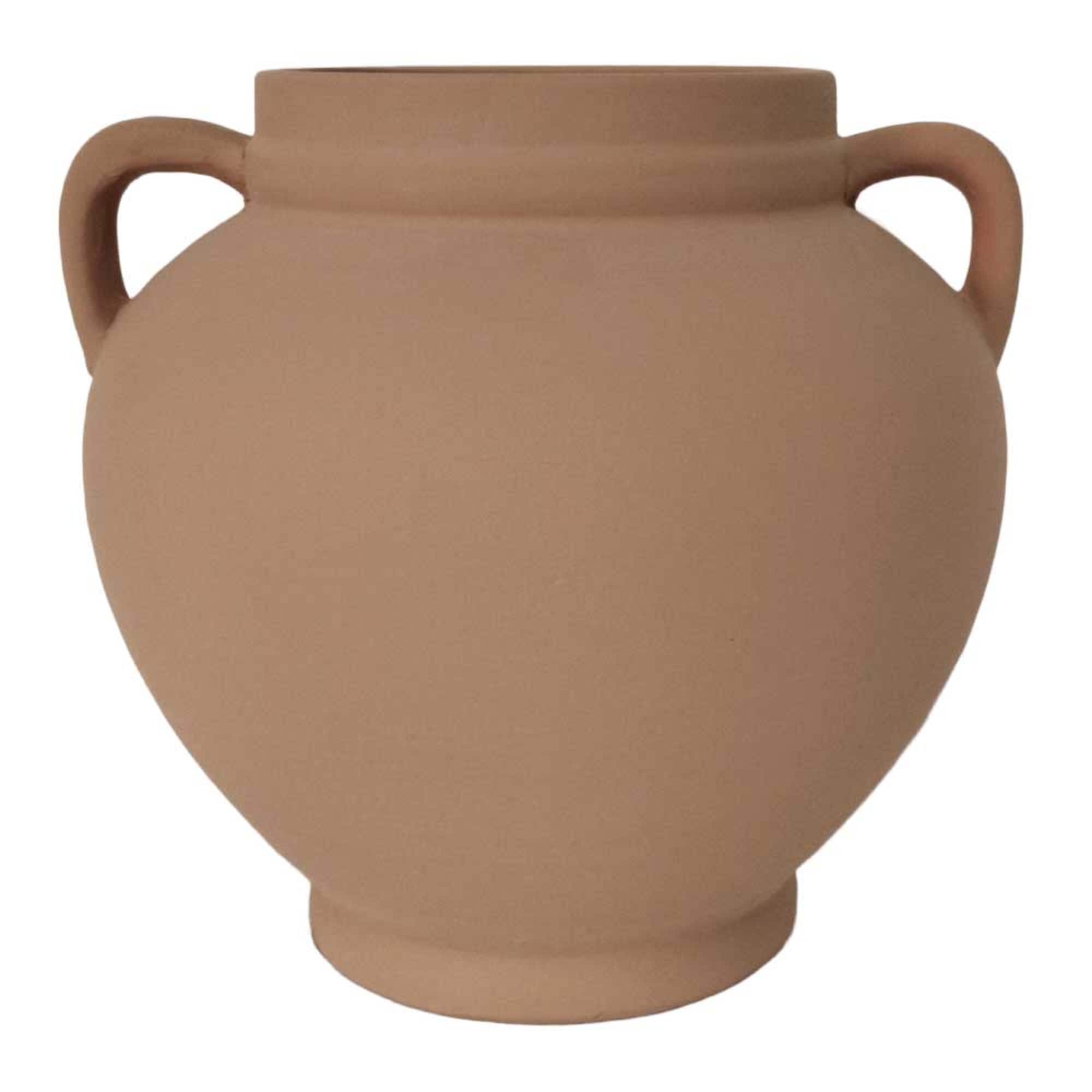 9" Brown Ceramic Jar Planter with Handles by Ashland®
